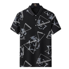 Vintage Geometric Expressionist Polo Tshirt