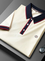 RED AND BLUE ACCENT POLO FOR MEN