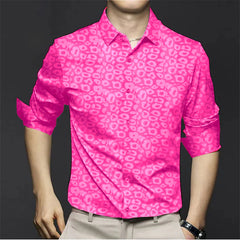 Men's Long-Sleeve Leopard Print Shirt