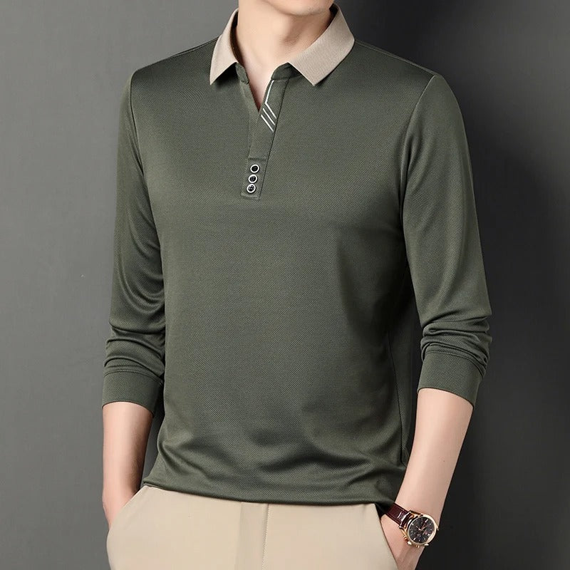 The Maverick Casual Long Sleeve Polo Shirt