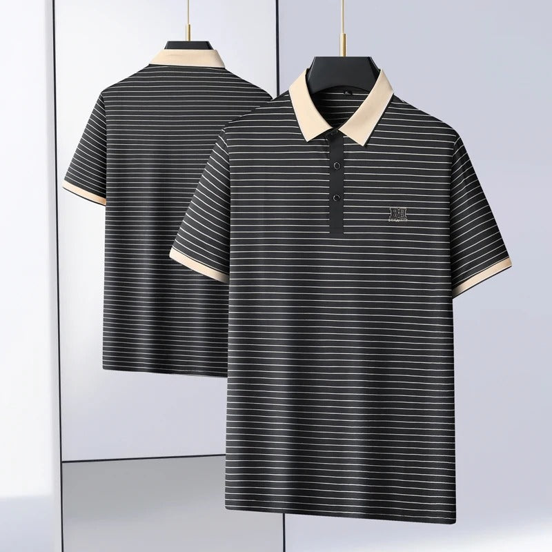 Casual Striped Polo T-Shirt