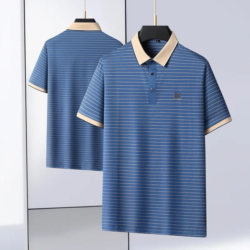 Casual Striped Polo T-Shirt